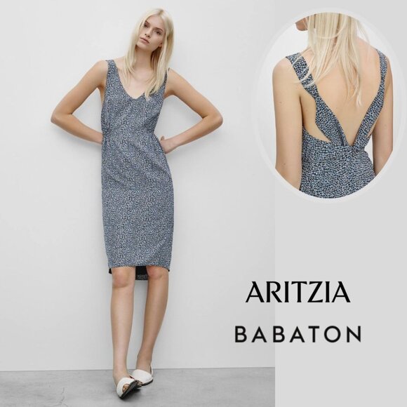 Aritzia Dresses & Skirts - Aritzia Babaton | Silk Adjustable Cross Back Midi Dress | XS